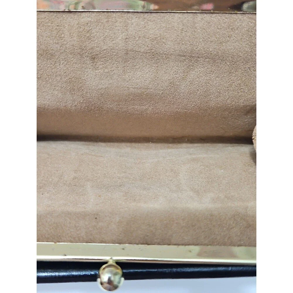 Vintage Daniel Beaded  Kisslock Wallet Clutch Top Grain Cowhide Nos